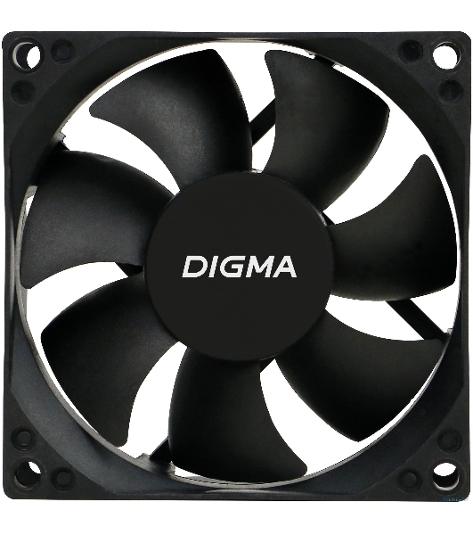 Вентилятор для корпуса Digma DFAN-80 черный, 80 мм, 1800 об/мин, 23 дБ, 4 pin