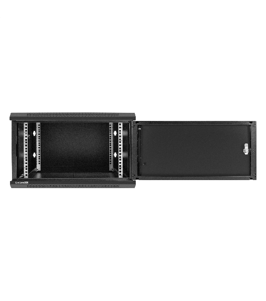 Шкаф телекоммуникационный 19' настенный 6U ExeGate EC-WM-6U.450.M.BLACK (19', 6U, 600x450x370мм (ШхГхВ), передняя дверь металл, съемные боковые панели, пыле- и влагозащита IP23, черный RAL 9004)