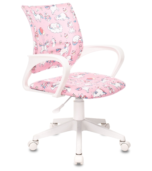 Кресло Бюрократ BuroKIDS 1 W розовый, ткань, 120 кг