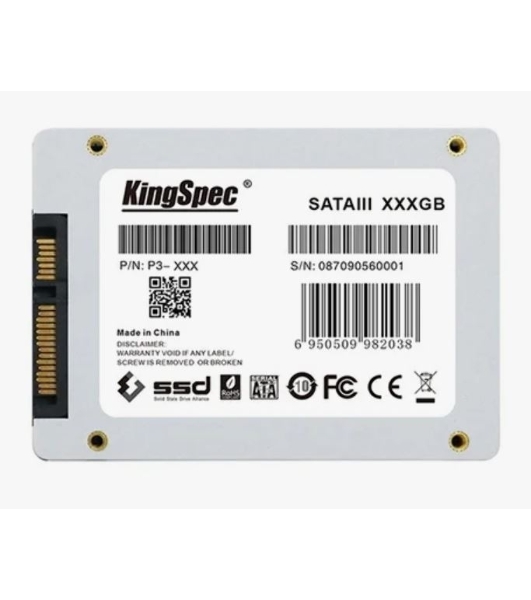 Накопитель SSD KingSpec P3-128, 128Gb, SATA, 2.5', R/W 570/500