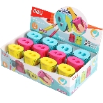 Точилка для карандашей ручная Deli ER01100 U-touch, 2 отверстия, пластик, ассорти, дисплей, фото4