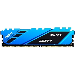 Оперативная память NETAC Shadow, DDR4, 16Gb (1x16Gb), 2666MHz, CL19, DIMM, с радиаторами, синий