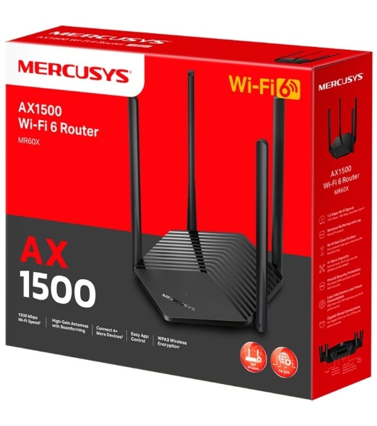 Двухдиапазонный Wi-Fi роутер Mercusys MR60X AX1500