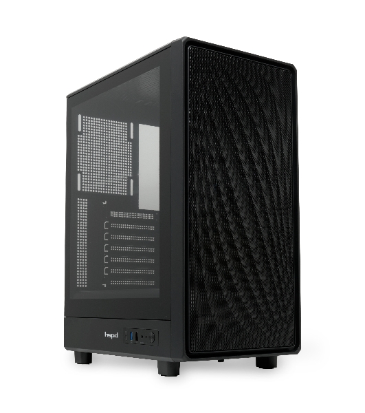 Компьютерный корпус без блока питания HSPD M510, Mesh Mid Tower, черный, TG, 0.5 SPCC, no fans ATX, mATX, mITX 180/280/160мм 1x2.5', 1x3.5', 7xPCI 1xUSB-A 3.0, 1xUSB-A 1.0 517x277x418мм