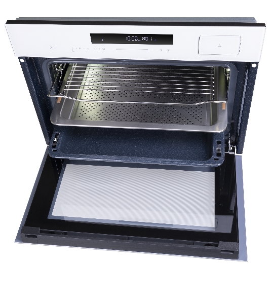 Духовой Шкаф электрический с паром Maunfeld MCMO5016STGW, 50л, дверца с 2 стеклами, белый
