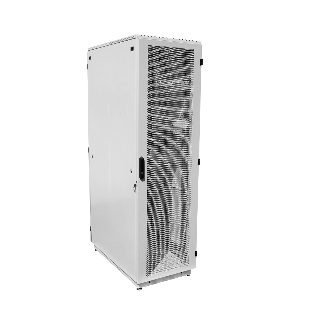 Шкаф коммутационный ЦМО ШТК-М-42.6.8-4ААА 42U 600x820 мм пер. дв. перфор. задн. дв. стал. лист 2 бок. пан. направл. под закл. гайки 550 кг серый