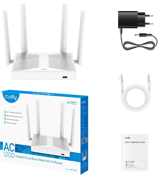 Маршрутизатор AC1200 Gigabit Wi-Fi Mesh Router with USB