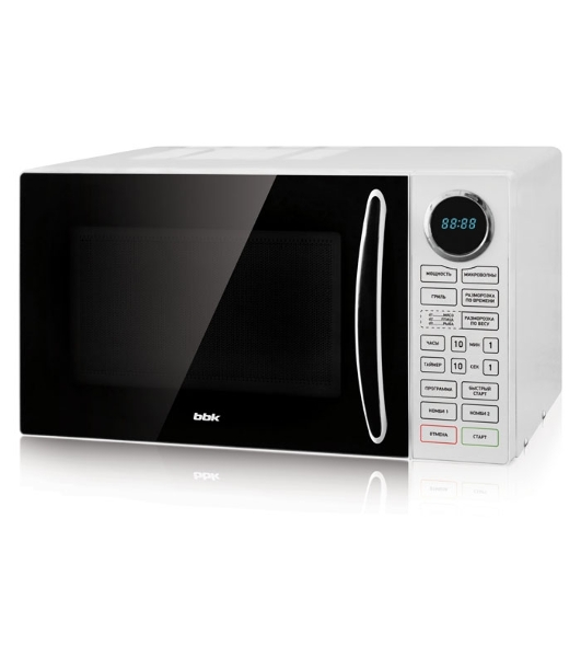 Микроволновая печь BBK 23MWG-930S/BW белый/черный, 23 л, 900 Вт, переключатели - сенсор