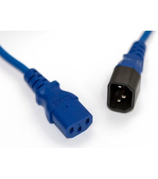 Шнур для блока питания Hyperline PWC-IEC13-IEC14, IEC 320 C13, вилка C14, 5 м, 10А, провода 3 х 1,0 кв. мм, синий