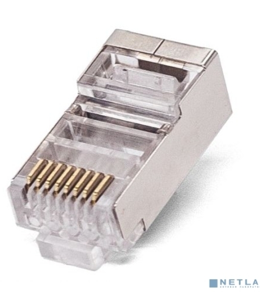 Коннектор RJ-45, Filum FL-NA-PLUG6-3 6A кат., 8p8c, экран, 50 мкм, универсальный, для одножильного и многожильного кабеля, уп/100 шт