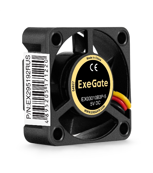 Вентилятор для корпуса ExeGate EX03010SB2P-5 черный, 30 мм, 9500 об/мин, 26 дБ, 3 pin