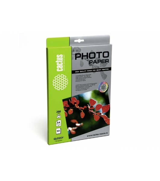 Фотобумага Cactus CS-GA420050 глянцевая А4 200 г/м2 50 листов