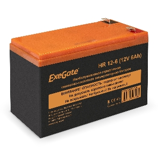 Аккумуляторная батарея ExeGate EX288653RUS HR 12-6 (12V 6Ah 1224W, клеммы F2+F1-)