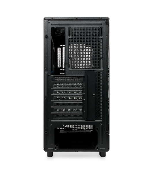 Компьютерный корпус без блока питания HSPD M510, Mesh Mid Tower, черный, TG, 0.5 SPCC, no fans ATX, mATX, mITX 180/280/160мм 1x2.5', 1x3.5', 7xPCI 1xUSB-A 3.0, 1xUSB-A 1.0 517x277x418мм
