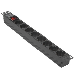 Блок розеток горизонтальный ExeGate ServerPro PDU-19H803 Al-8S-EU2-SW, 19', 1U, Алюминий, 8 Schuko, кабель с евровилкой VDE-250V-16A-3*1.5мм2, 2 метра, выкл. с подсветкой, черный, фото5