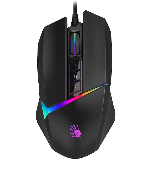 Мышь проводная A4Tech Bloody W60 Max черный, 10000 dpi, USB, кнопки - 10