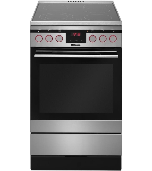 Плита электрическая Hansa FCCX58225 серебристый, конфорок 4 шт, духовка 65 л, 50 см x 85 см x 60 см