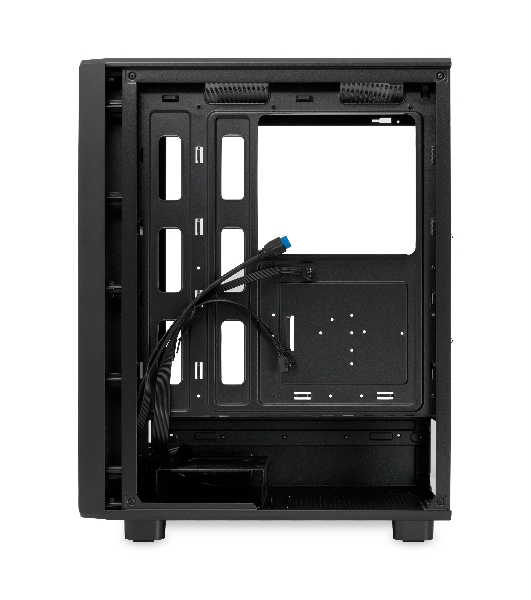 Компьютерный корпус без блока питания HSPD M510, Mesh Mid Tower, черный, TG, 0.5 SPCC, no fans ATX, mATX, mITX 180/280/160мм 1x2.5', 1x3.5', 7xPCI 1xUSB-A 3.0, 1xUSB-A 1.0 517x277x418мм
