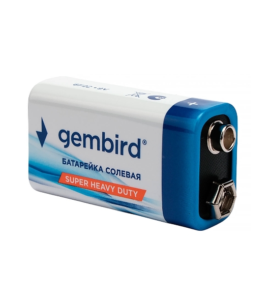 Батарейка солевая Gembird Gb-6F22-1F, тип Крона(6F22), 1шт, пленка, 9 В
