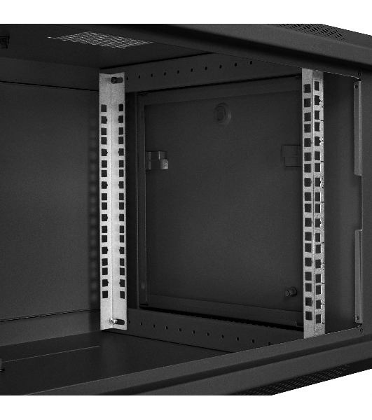 Шкаф телекоммуникационный 19' настенный 6U ExeGate EC-WM-6U.450.M.BLACK (19', 6U, 600x450x370мм (ШхГхВ), передняя дверь металл, съемные боковые панели, пыле- и влагозащита IP23, черный RAL 9004)