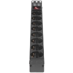 Блок розеток горизонтальный ExeGate ServerPro PDU-19H803 Al-8S-EU2-SW, 19', 1U, Алюминий, 8 Schuko, кабель с евровилкой VDE-250V-16A-3*1.5мм2, 2 метра, выкл. с подсветкой, черный, фото3