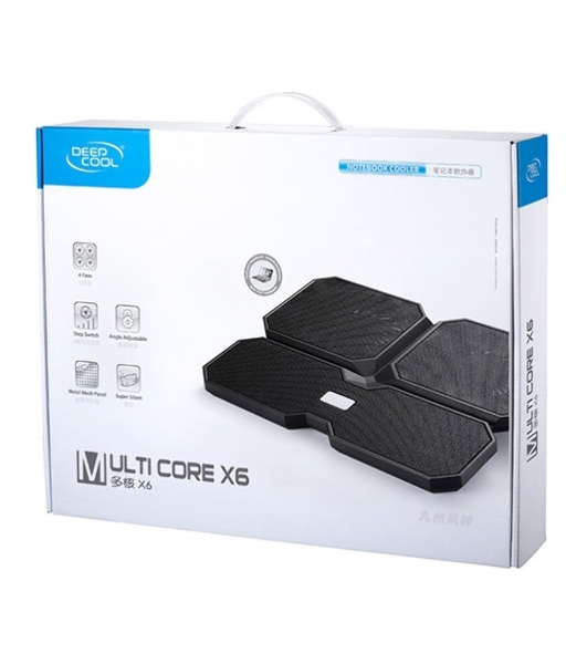 Подставка для ноутбука Deepcool MULTI CORE X6 15.6' 380x295x24мм 24dB 2xUSB 900g Fan-control черный