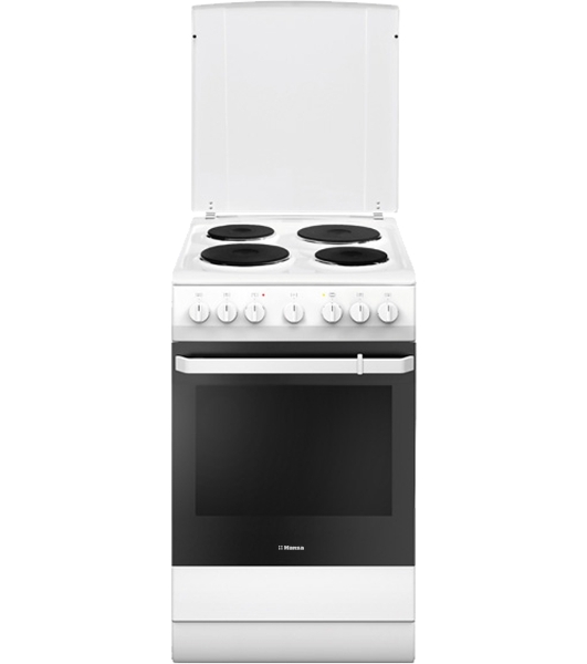 Плита электрическая Hansa FCEW54109 белый, конфорок 4 шт, духовка 65 л, 50 см x 85 см x 60 см