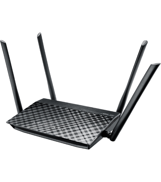 Маршрутизатор беспроводной Asus RT-AC1200 10/100BASE-TX черный (Dual Band)