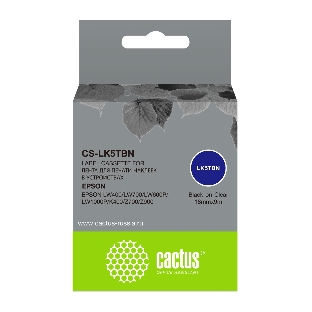 Картридж ленточный Cactus CS-LK5TbN черный для Epson LW400/LW700/LW600P/LW1000P/K400/Z700/Z900