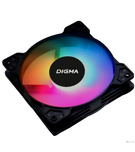 Вентилятор для корпуса Digma DFAN-FRGb1 черный, 120 мм, 1200 об/мин, 23 дБ, 4 pin