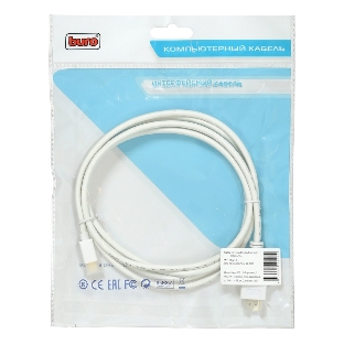 Кабель аудио-видео Buro 1.2v miniDisplayport (m)/HDMI (m) 2м. Позолоченные контакты белый