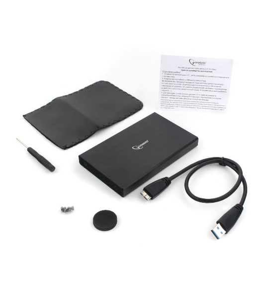 Внешний корпус 2.5' Gembird EE2-U3S-55, черный, USB 3.0, SATA, алюминий