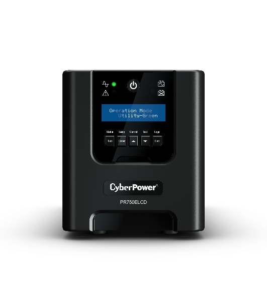 Источник бесперебойного питания CyberPower PR750ELCD 750 ВА/675 Вт/USB/RJ-11/RJ-45/6 x IEC 320 C13 (компьютерная)
