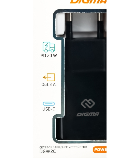 Сетевое зарядное устройство Digma DGW2C 3A PD черный