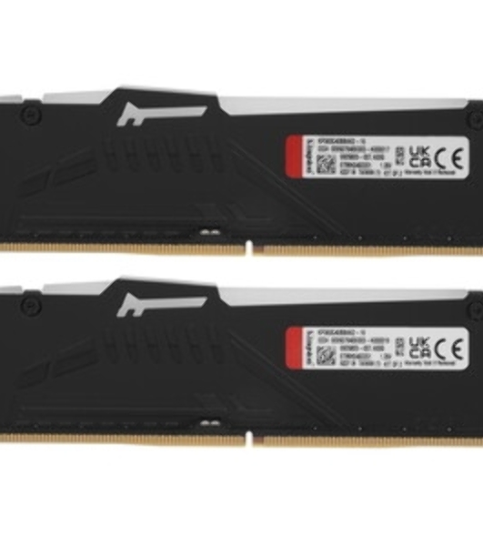Оперативная память Kingston Fury Beast, DDR5, 16Gb (1x16 Gb), 6400 MHz, CL32, радиатор, RGb, черный