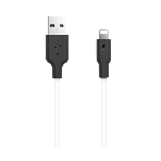 Кабель USB 2.0 HOCO X21, силиконовая оплетка, AM/Lightning M, бело-черный, 1м, фото2