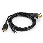 Кабель-переходник HDMI-VGA ExeGate EX-HDMIM-VGAM-3.5JackS-1.8 (19M/15M+3.5мм Jack M, 1,8м) Преобразователь цифрового HDMI сигнала в VGA видео и стерео-аудио, фото2