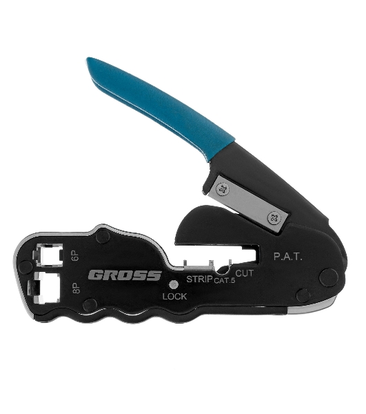 Клещи для обжима телефонных и компьютерных клемм Gross RJ45, 8P и RJ11/12, 6P, компакт., CAT5