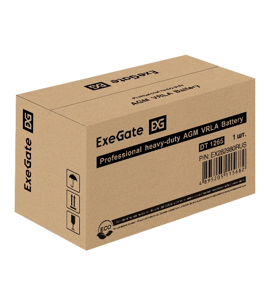 Аккумуляторная батарея ExeGate DT 1265 (12V 65Ah, под болт М6)