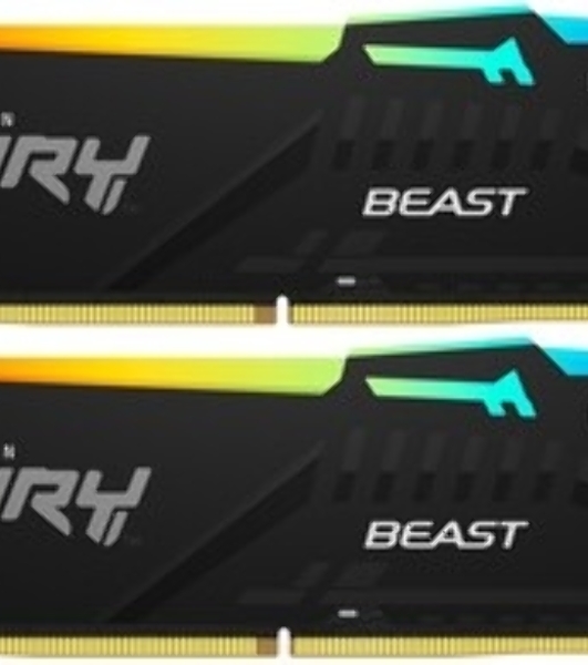 Оперативная память Kingston Fury Beast, DDR5, 32GB (1x32GB), 5200MHz, CL40, DIMM, радиатор, черный