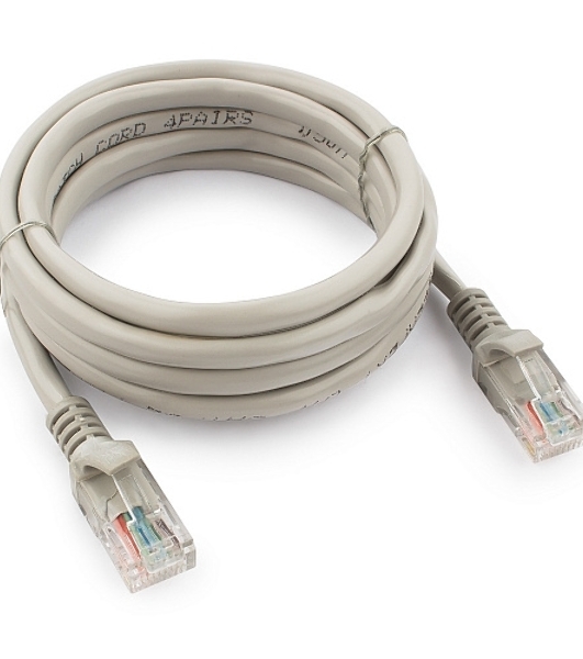 Патч-корд UTP Cablexpert cat.5e, 2м, литой, многожильный, серый
