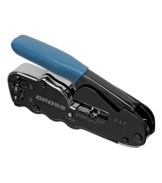 Клещи для обжима телефонных и компьютерных клемм Gross RJ45, 8P и RJ11/12, 6P, компакт., CAT5
