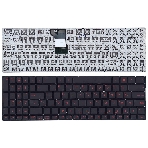 Клавиатура для ноутбука Asus N541, N501 черная, шрифт красный, с подсветкой, фото4