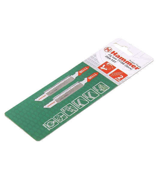 Пилка для лобзика Haммerflex 204-107 JG WD-PL T119B (2pcs) мягк.др\пл, 67мм, шаг 1.9-2.3, HCS, 2шт