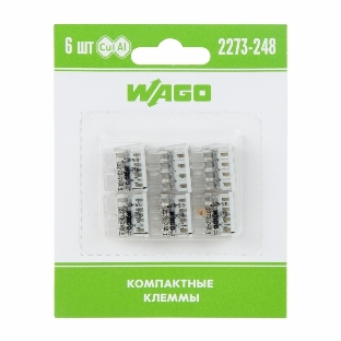 Компактная 8-проводная клемма, 6 штук (серия 2273-248)