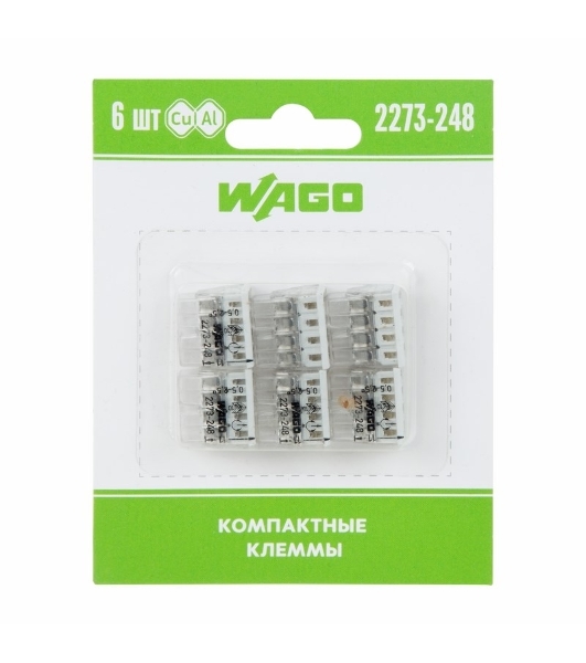 Компактная 8-проводная клемма, 6 штук (серия 2273-248)