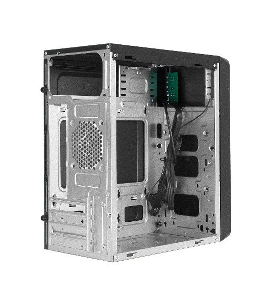 Компьютерный корпус Minitower ExeGate mEVO-7805 (mATX, без БП, 2*USB+1*USB 3.0, аудио, черный, с 2*RGb подсветкой)