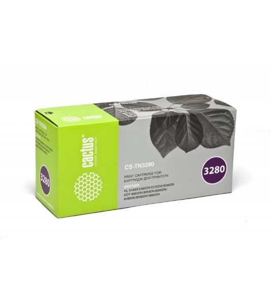 Картридж лазерный Cactus CS-TN3280 черный (8000 стр.) для Brother DCP-8085/8085DN/HL-5340/5340D/5350/5350DN/5370/5370DW/MFC-8880/8880DN