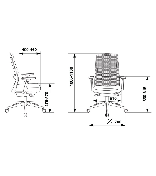Кресло Бюрократ MC-915 TW-01 38-418 черный, сетка