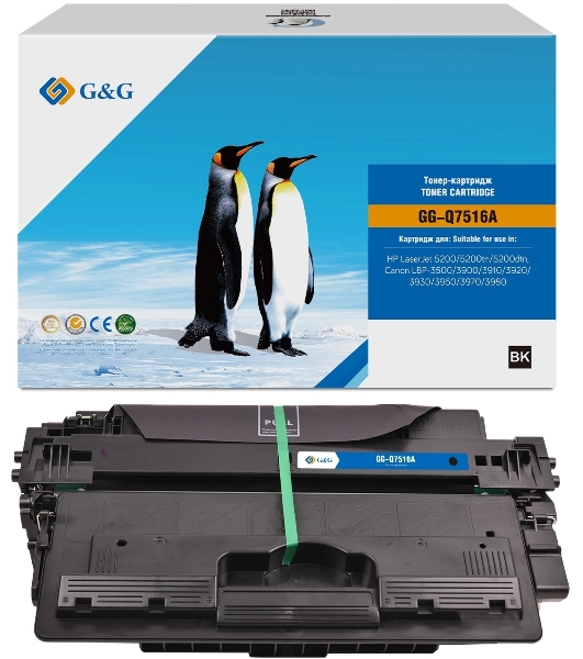 Картридж G&G аналог HP Q7516A/CRG309/CRG709/CRG-309 12k с чипом